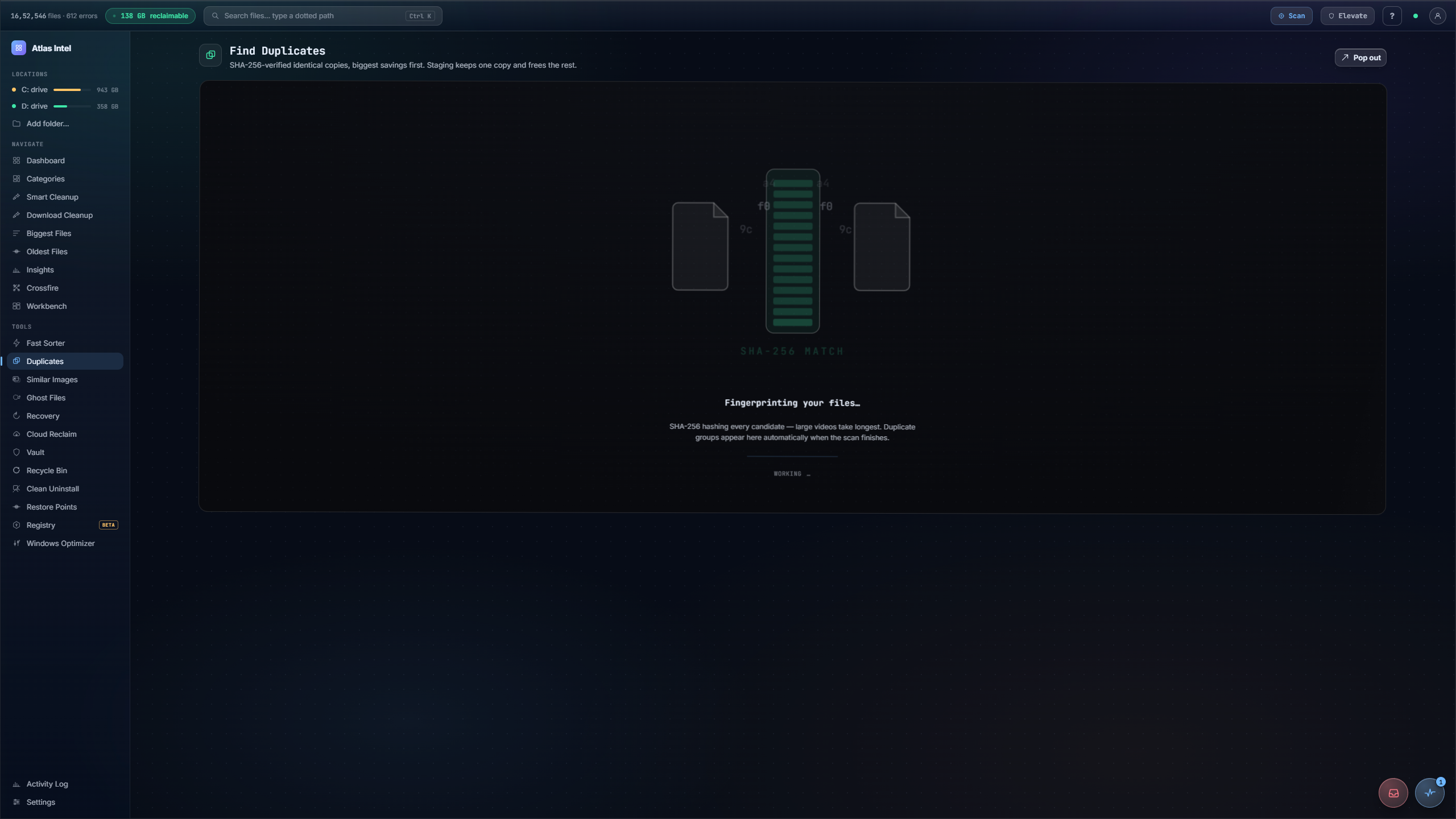 Duplicates inside Atlas Intel, real capture with personal data blurred